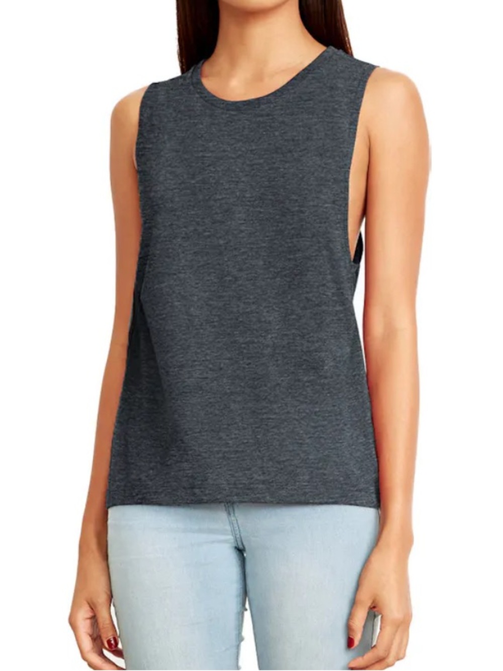 NEXT LEVEL Crewneck Muscle Tank Top - Charcoal BULK LOT (9)